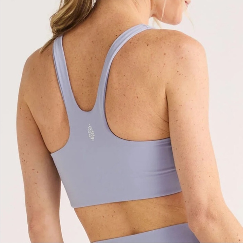 Free People Never Better Square Neck Sports Bra S Purple Lavender Platinum